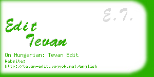 edit tevan business card